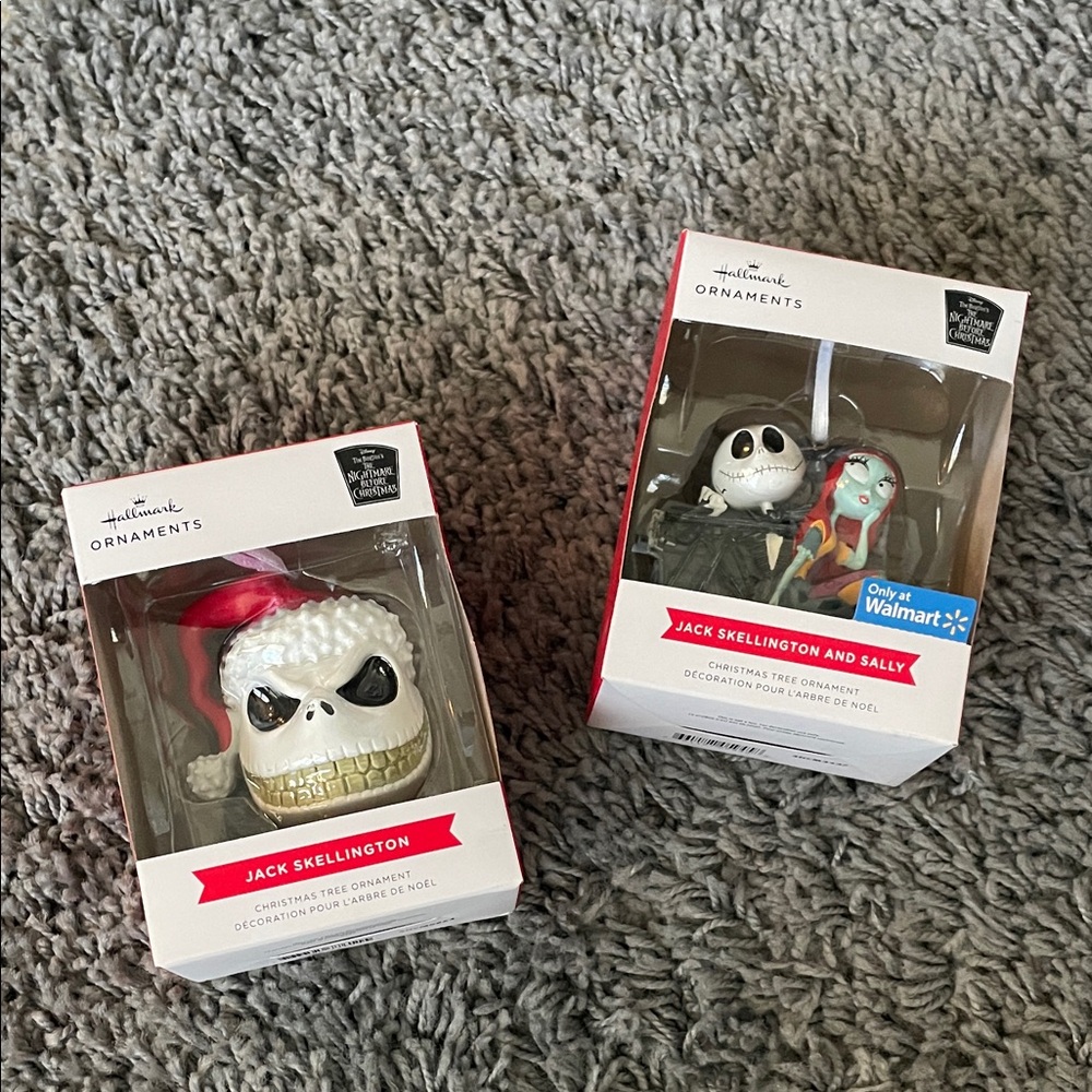 Hallmark Jack Skellington and Sally Ornaments - Nightmare Before Christmas NEW